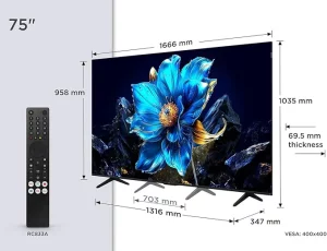 TCL 75P7K Qled 4K Smart Google TV 2025