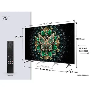 TCL 75 inch C6K QD-Mini LED UHD Smart 75C6K 4K Google TV 2025